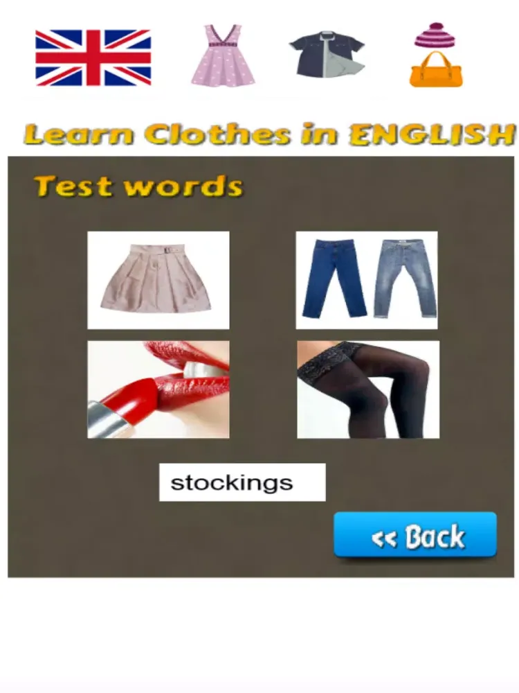 Learn Clothes in English Language iPad  سکرین شاٹس