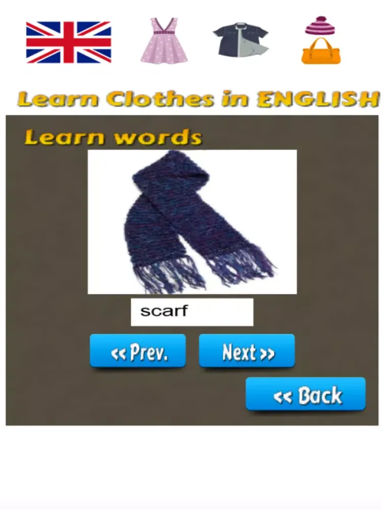Learn Clothes in English Language iPad  سکرین شاٹس