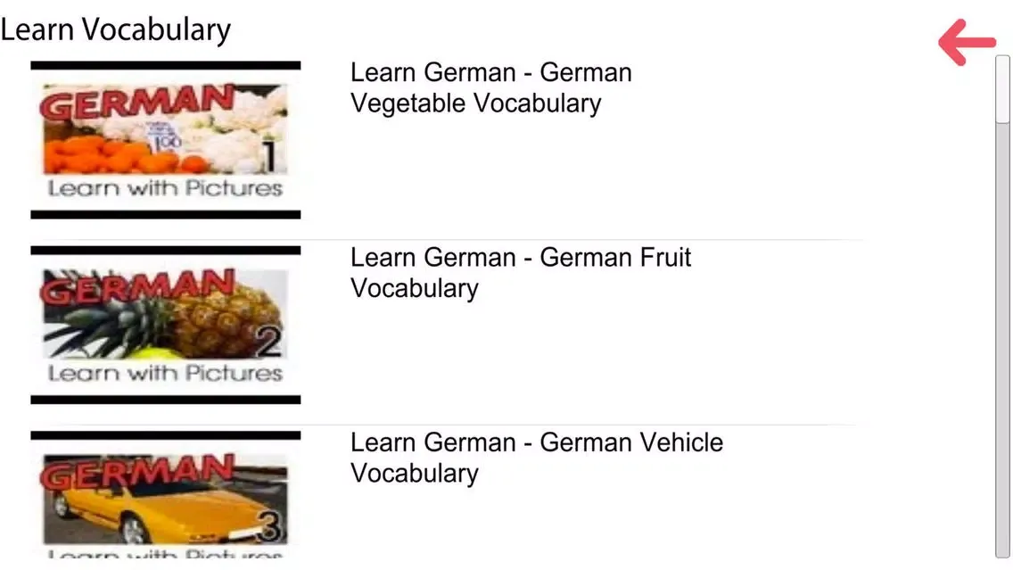 Zrzuty ekranu Learn German by Free Videos
