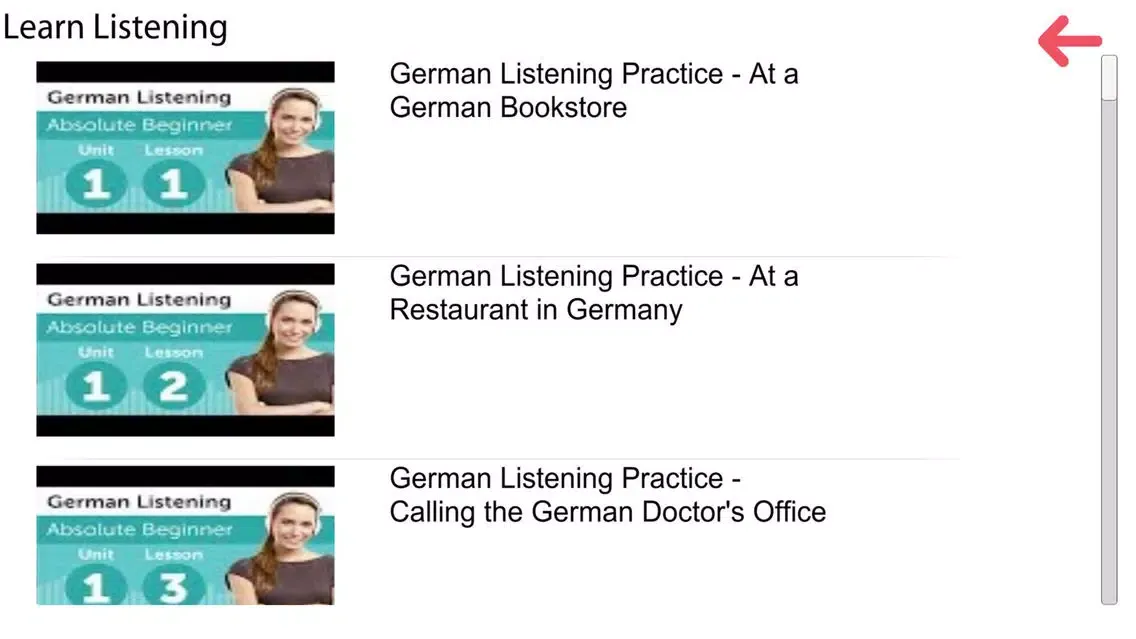 Zrzuty ekranu Learn German by Free Videos