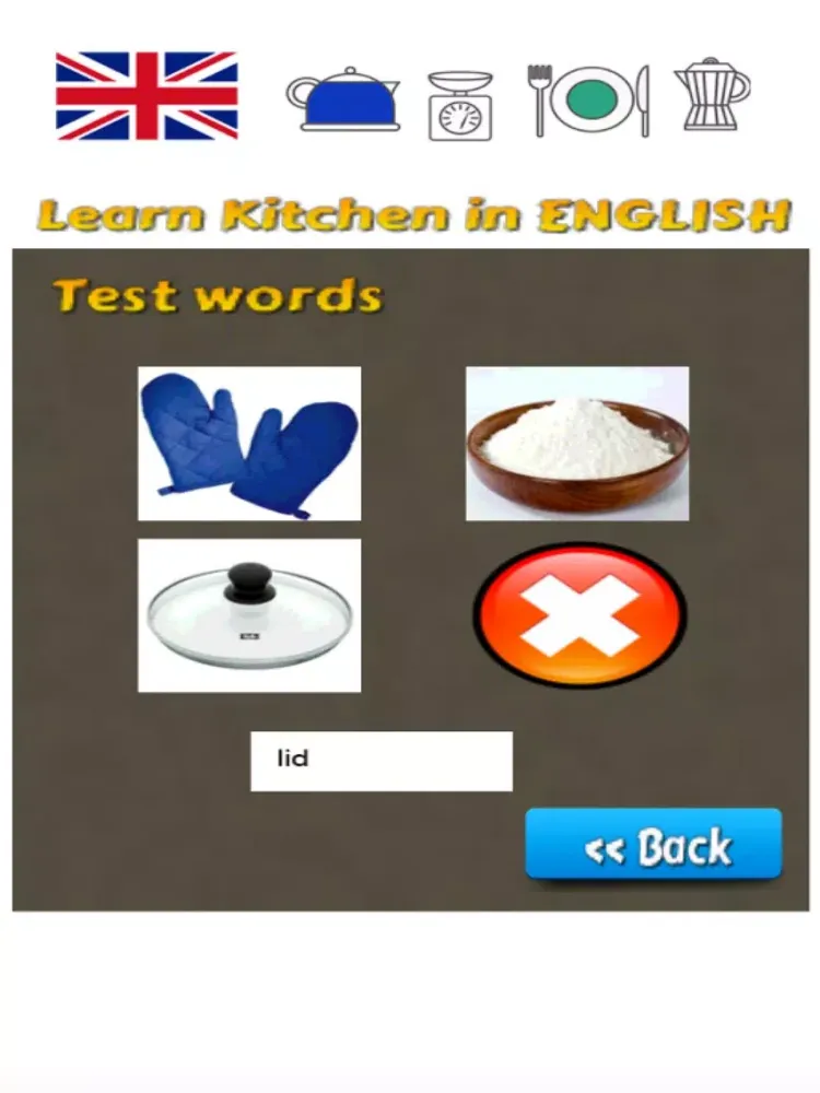 Learn Kitchen Words in English Language iPad  Screenshots