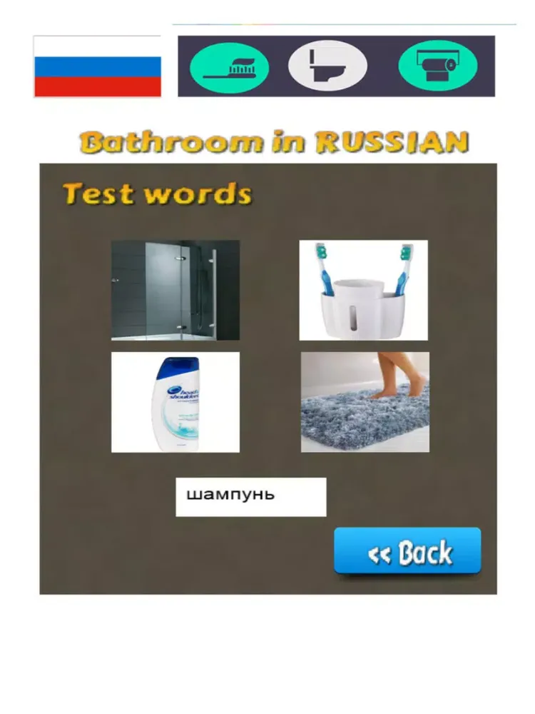 Russian Vocabulary Teacher - Bathroom Words iPad  Ekran Görüntüleri