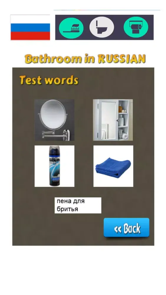 Russian Vocabulary Teacher - Bathroom Words Ekran Görüntüleri