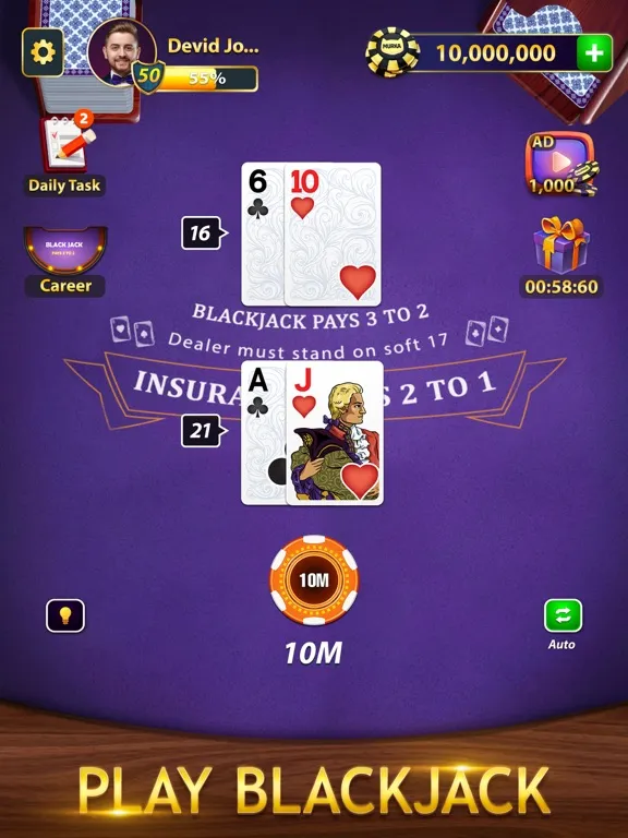 Capturas de pantalla de BlackJack by Murka: 21 Classic iPad 