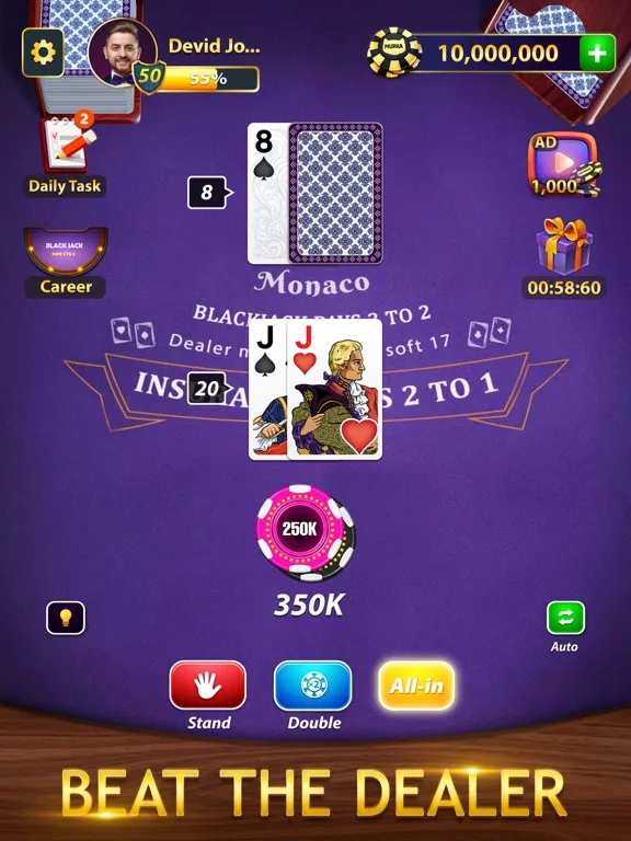 Capturas de pantalla de BlackJack by Murka: 21 Classic iPad 