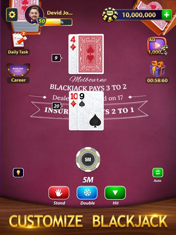 Capturas de pantalla de BlackJack by Murka: 21 Classic iPad 
