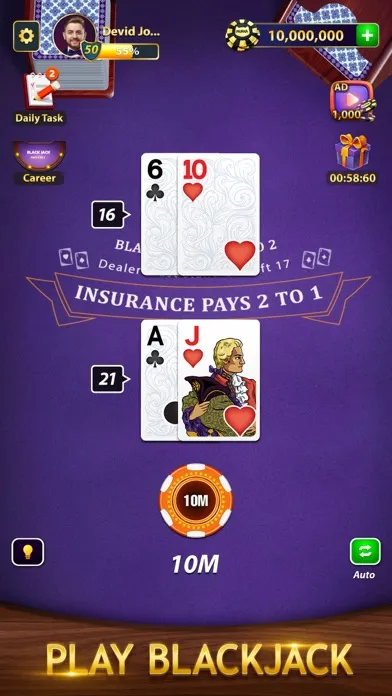 Capturas de pantalla de BlackJack by Murka: 21 Classic