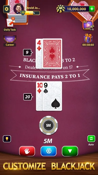 Capturas de pantalla de BlackJack by Murka: 21 Classic