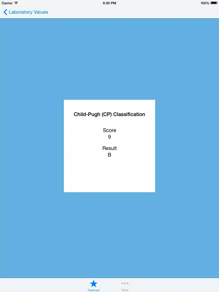 Child-Pugh (CP) Classification iPad  Screenshots