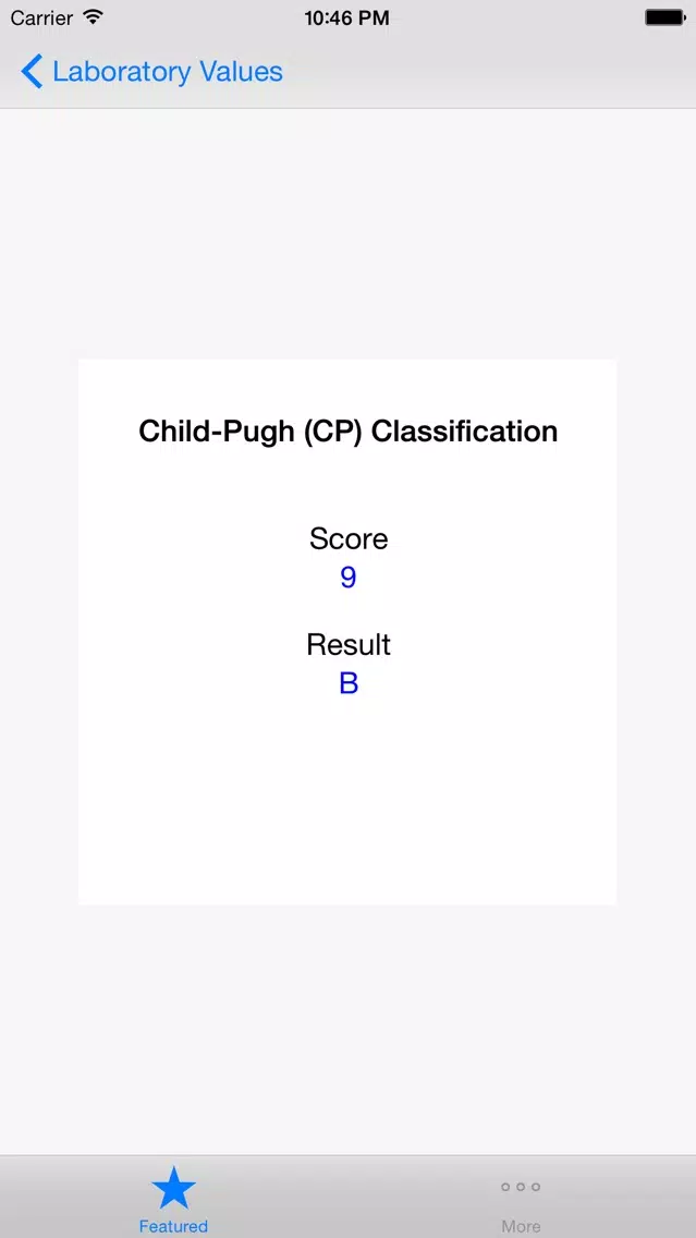 Child-Pugh (CP) Classification Screenshots