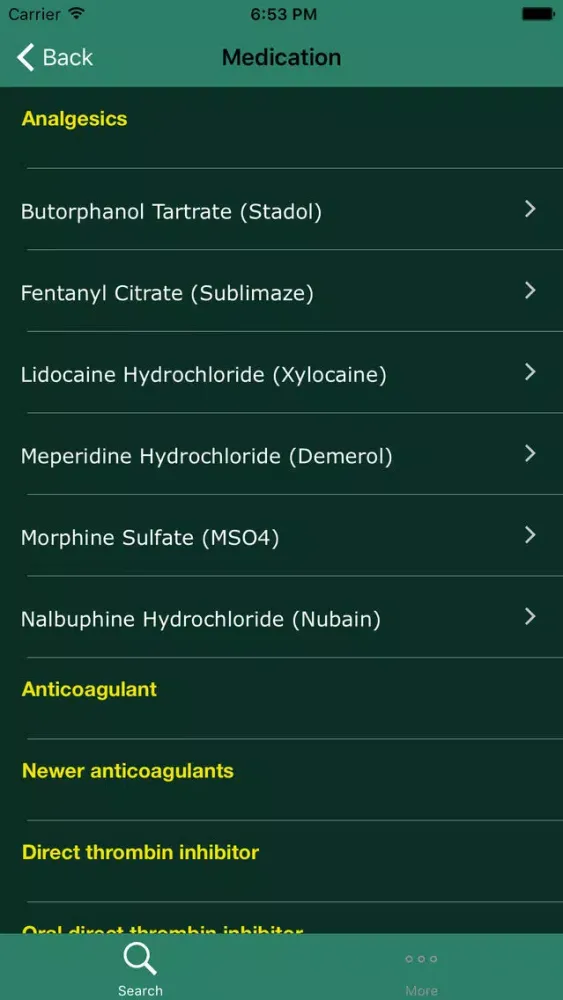 Zrzuty ekranu Medications in Radiology