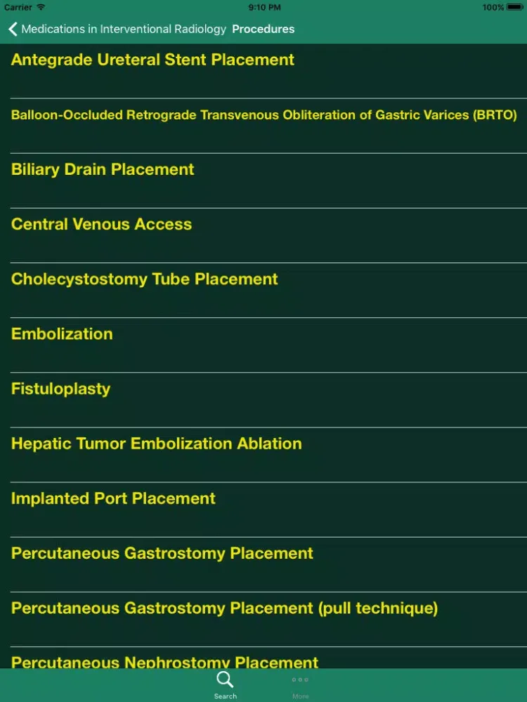 Tangkapan skrin Medications in Interventional Radiology iPad 
