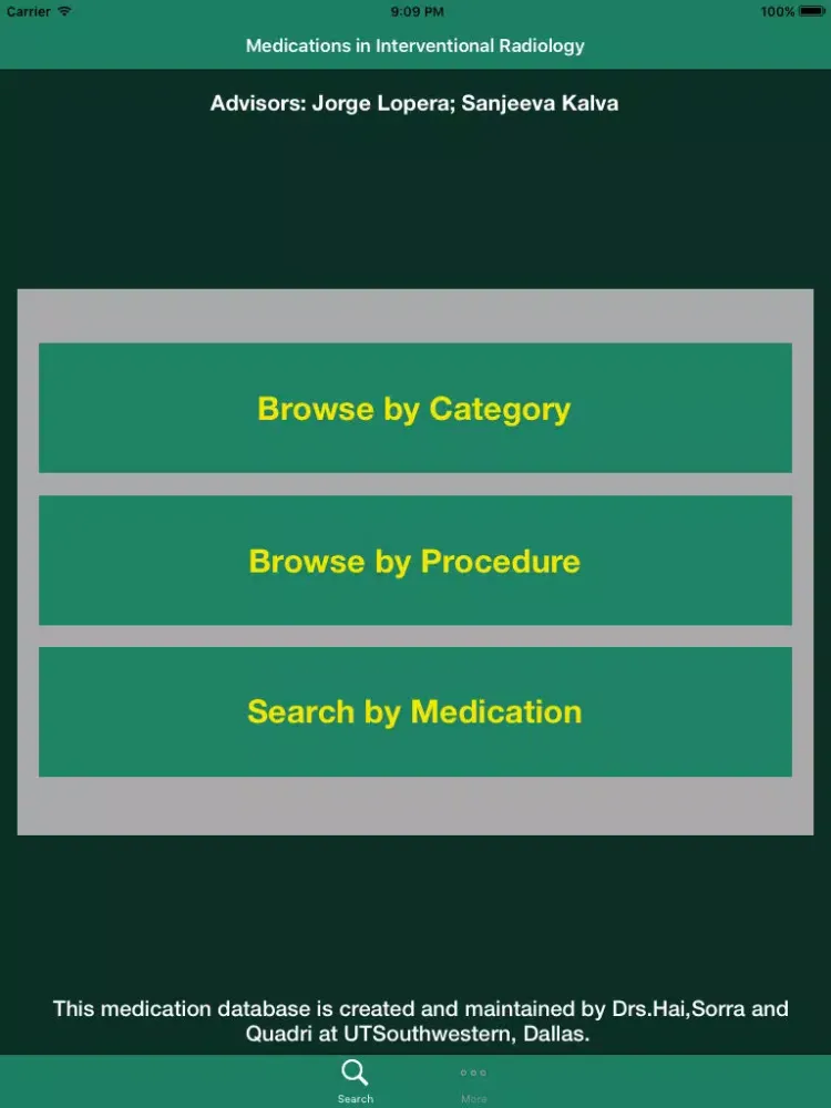 Tangkapan skrin Medications in Interventional Radiology iPad 