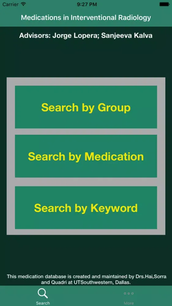 Tangkapan skrin Medications in Interventional Radiology