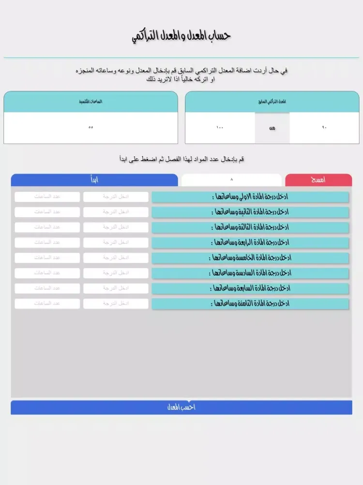 حساب المعدل iPad  سکرین شاٹس
