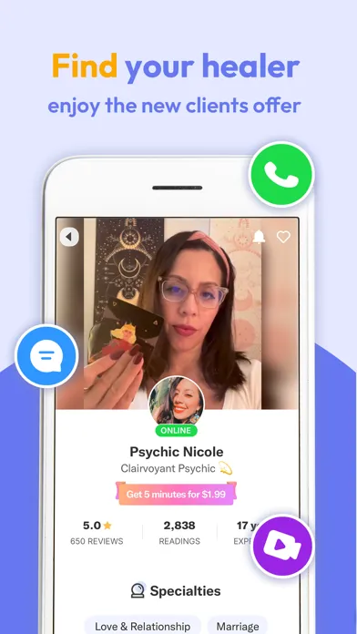 Скриншоты Healer: Live Psychic Readings