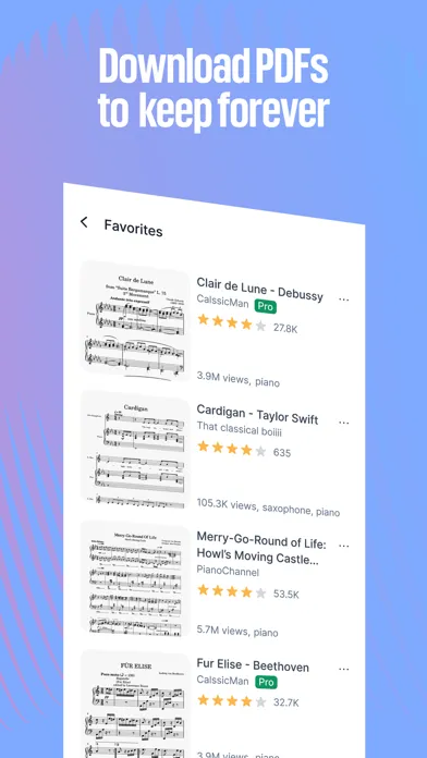 Capturas de pantalla de MuseScore: sheet music