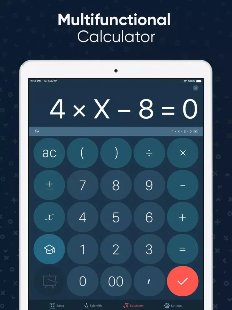 Calculator + Equation Solver iPad स्क्रीनशॉट
