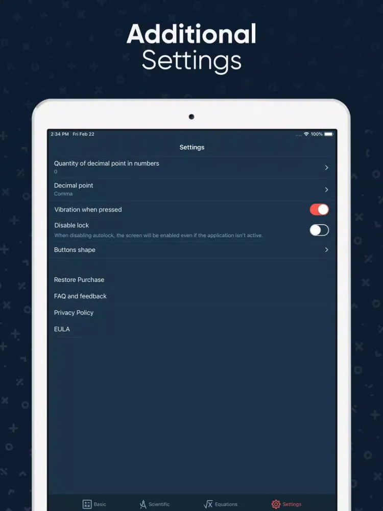 Calculator + Equation Solver iPad स्क्रीनशॉट