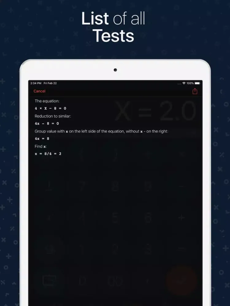 Calculator + Equation Solver iPad स्क्रीनशॉट