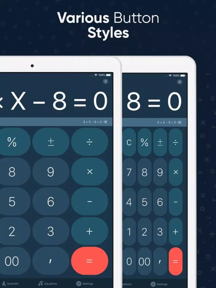 Calculator + Equation Solver iPad स्क्रीनशॉट