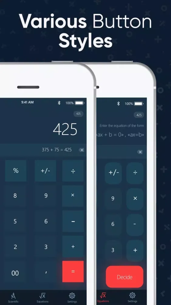 Calculator + Equation Solver स्क्रीनशॉट