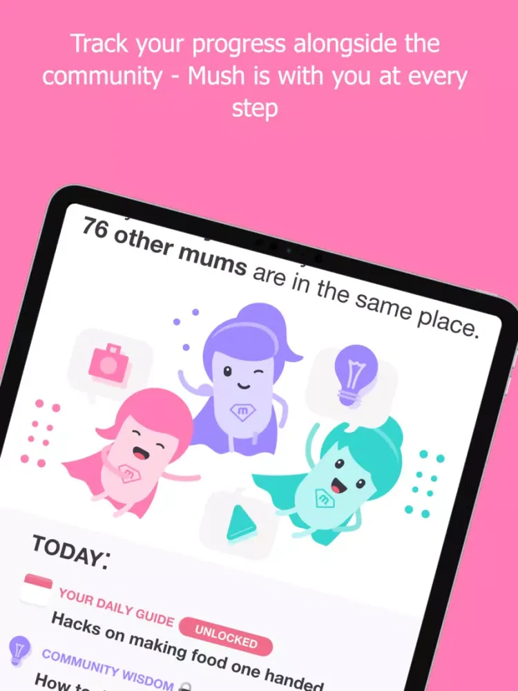 Zrzuty ekranu Mush - the friendliest mum app iPad 