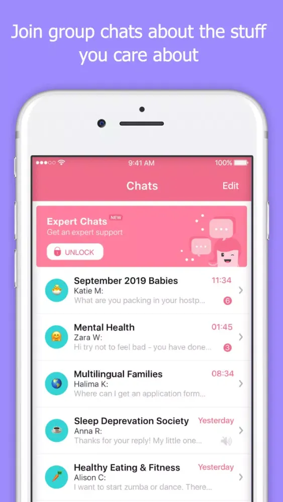Zrzuty ekranu Mush - the friendliest mum app