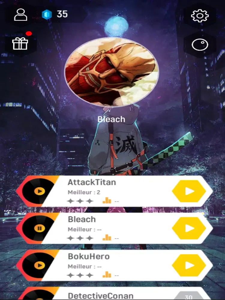 ภาพหน้าจอของ Tiles Jumping Ball Anime Music iPad 