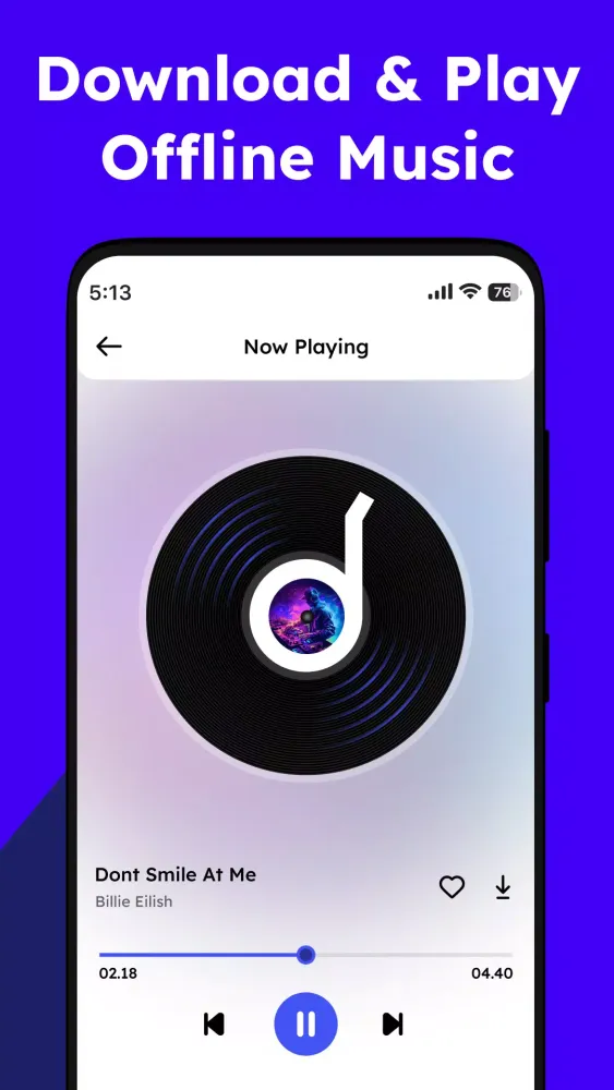 Capturas de tela do Music downloader -Music player