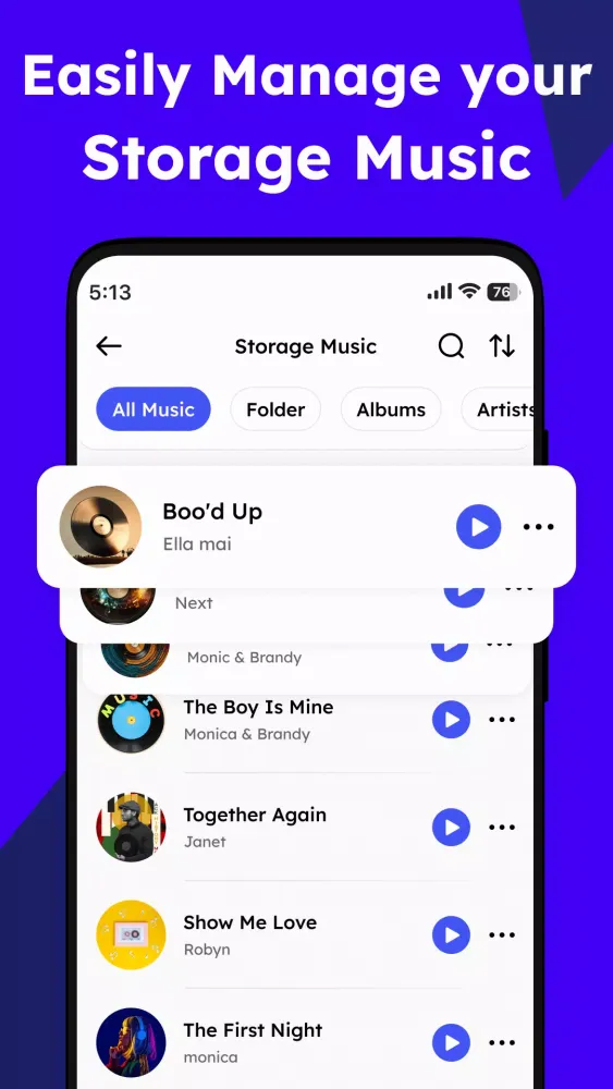 Capturas de tela do Music downloader -Music player