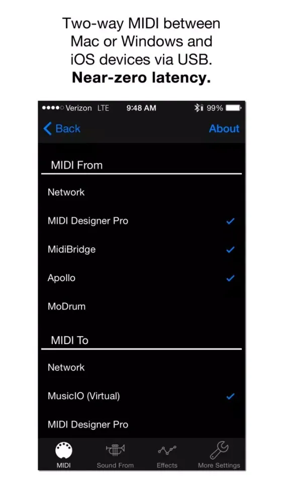 musicIO: MIDI over USB应用截图