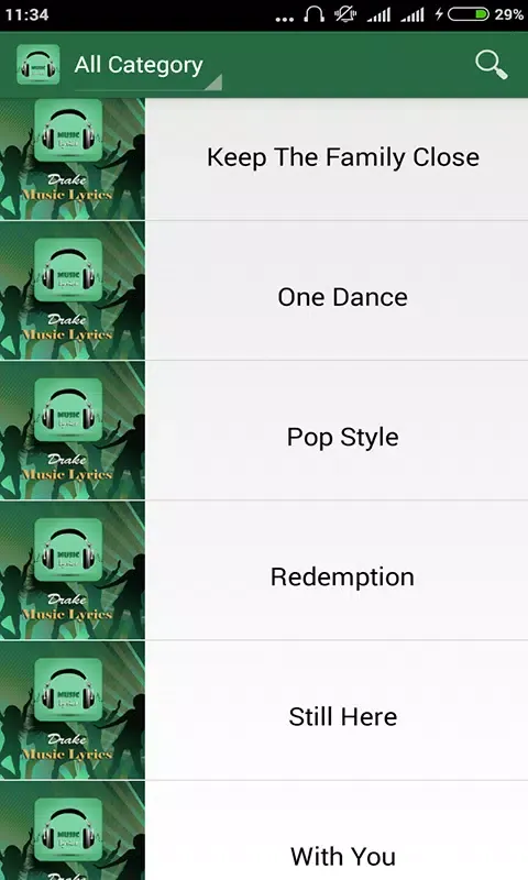 Zrzuty ekranu Drake One Dance Lyrics