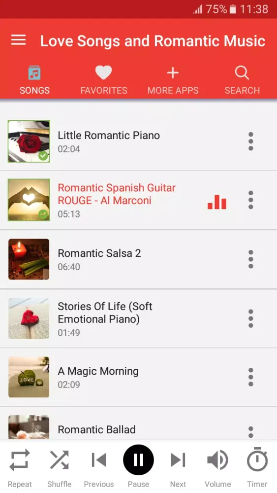 Love Songs and Romantic Music应用截图