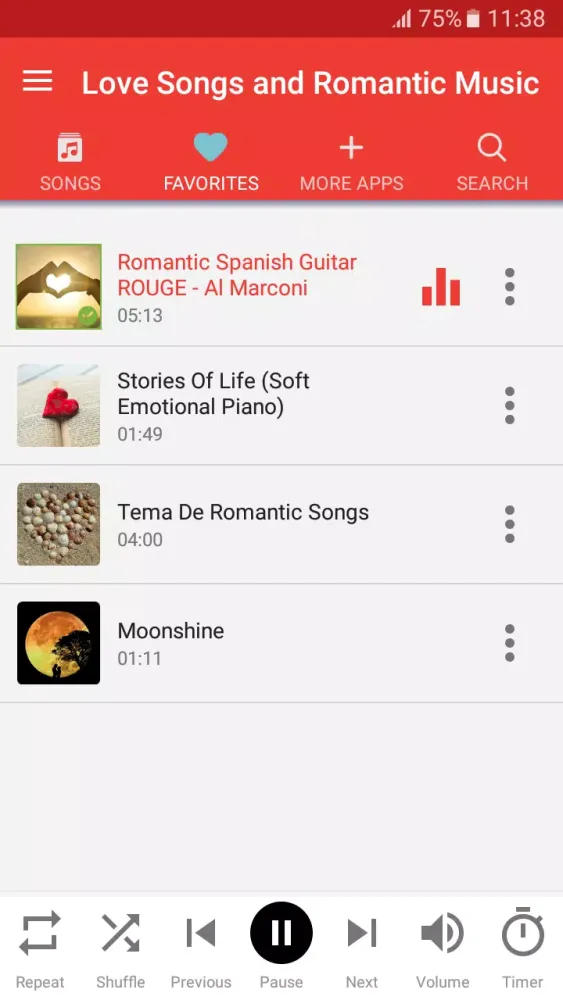 Love Songs and Romantic Music应用截图