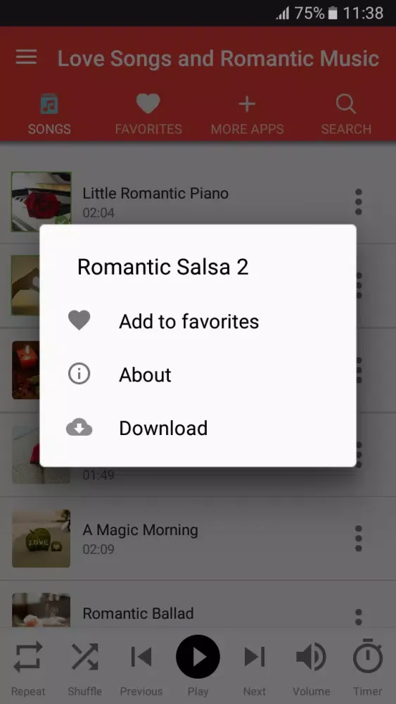 Love Songs and Romantic Music应用截图