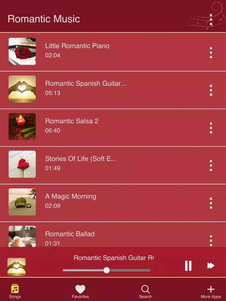 Captures d'écran de Love Songs and Romantic Music iPad 