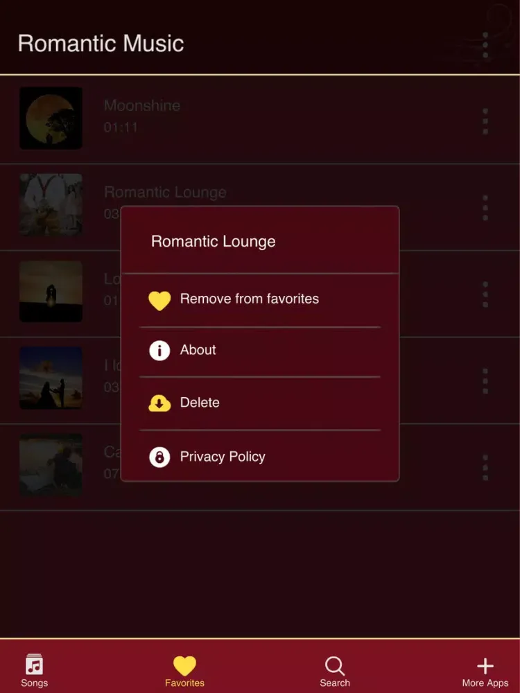 Captures d'écran de Love Songs and Romantic Music iPad 