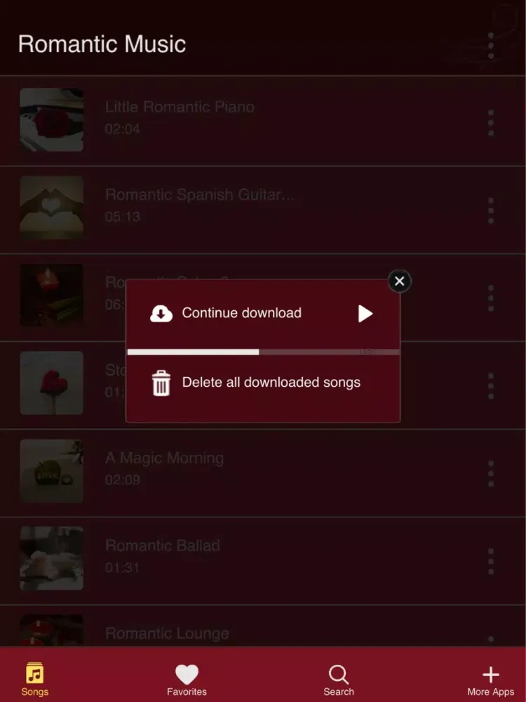Captures d'écran de Love Songs and Romantic Music iPad 
