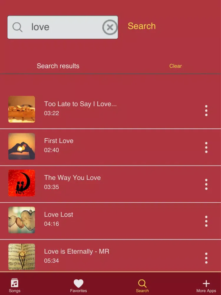Captures d'écran de Love Songs and Romantic Music iPad 