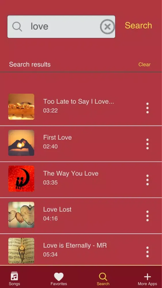 Captures d'écran de Love Songs and Romantic Music