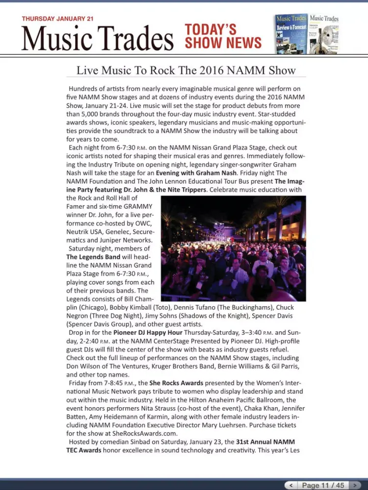 Today’s Show News From Music Trades HD iPad 应用截图