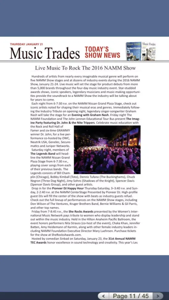 Today’s Show News From Music Trades HD应用截图