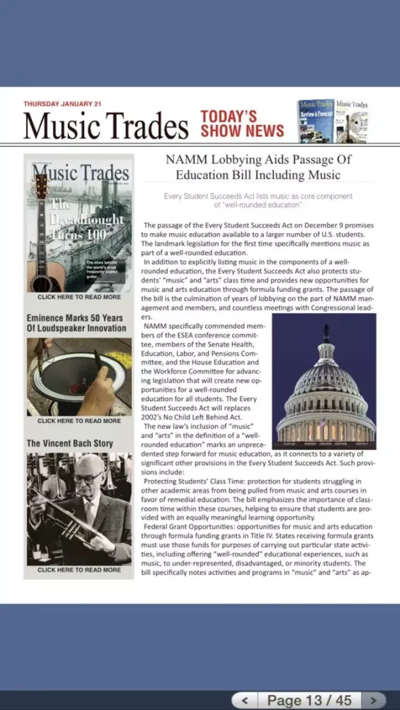 Today’s Show News From Music Trades HD应用截图
