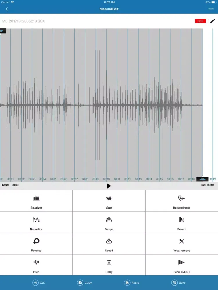 Tangkapan layar Musixxi Edit iPad 