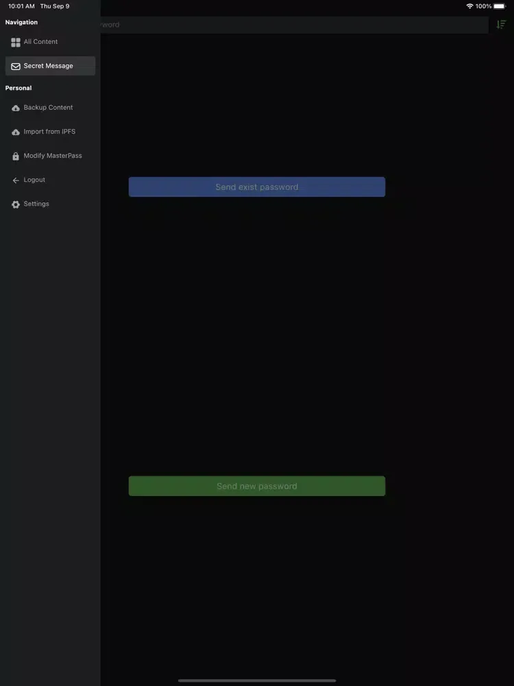 IPFS Password Manager iPad  Screenshots