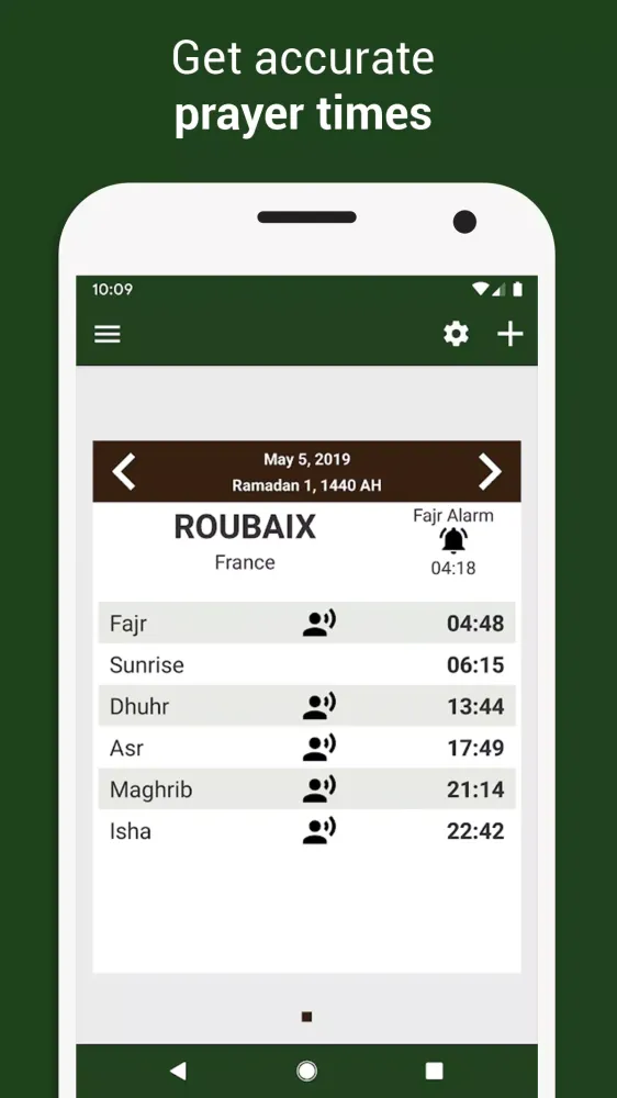Prayer times स्क्रीनशॉट