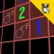 Minesweeper - classic arcade game neon face