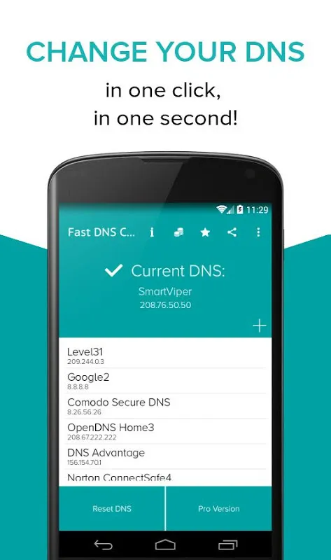 Capturas de tela do Fast DNS Changer