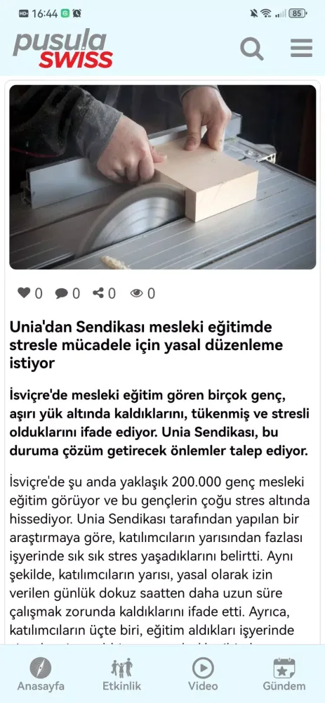 Tangkapan skrin Pusula Swiss